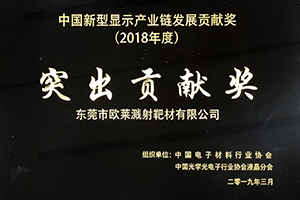 2018年度中國(guó)新型顯示產(chǎn)業(yè)鏈發(fā)展貢獻(xiàn)獎(jiǎng)